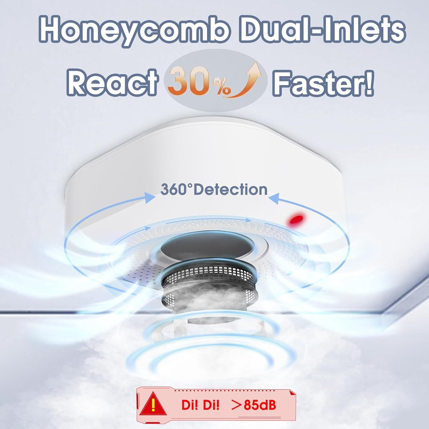 4PCS Photoelectric Wireless Smoke Detector Fire Alarm Detector Smart Smoke Alarm