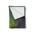 thumbnail image 2 of Aurora Borealis Soft Flannel Fleece Blanket, Pattern of a Winter Landscape with Wooden Boat Galaxy Nobody Cosmos Image, Cozy Plush for Indoor and Outdoor Use, 50" x 70", Multicolor, by Ambesonne, 2 of 5