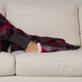 thumbnail image 2 of ClimateRight by Cuddl Duds Oversized Throw With A Cozy Sherpa Pocket For Your Feet, Red Buffalo Plaid, 2 of 6