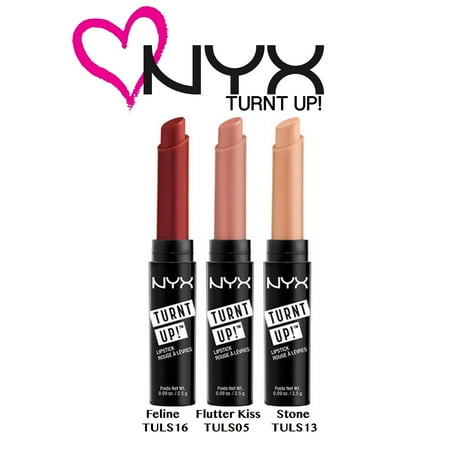 - NYX Turnt Up Lipstick 3 pc. Set: Feline, Flutter Kiss, & Stone (TULSSET03)