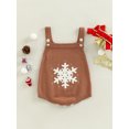 thumbnail image 2 of Bagilaanoe Newborn Baby Girl Boy Knitting Rompers Snowflake Print Sleeveless Bodysuit 3M 6M 12M 18M Infant Ribbed One Piece Jumpsuit, 2 of 9