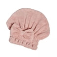 thumbnail image 1 of 2 Toallas Para Secar El Cabello, Toalla De Pelo Largo Para Baño, SPA, Tratamientos Faciales, Ducha, Color Rosa, 1 of 8