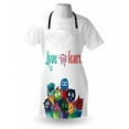 thumbnail image 3 of Cartoon Apron Kids Nursery Room Design with Toy Like Animals Owls Birds Reading Books Artwork, Unisex Kitchen Bib Apron with Adjustable Neck for Cooking Baking Gardening, Multicolor, by Ambesonne, 3 of 3