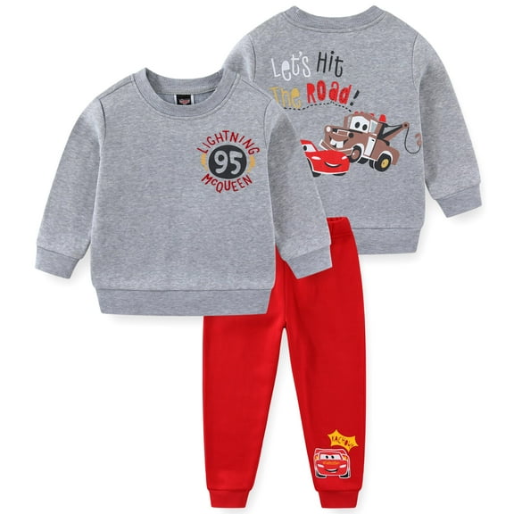 Disney Cars Lightning McQueen Sweatshirt and Pants Set (Boys), 2 Piece Set, Sizes 2T-4T