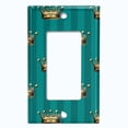 thumbnail image 5 of Metal Light Switch Plate Cover Elegant Yellow Crown Green Striped Damask DAM099, 5 of 13