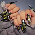 thumbnail image 4 of Fofosbeauty 24pcs Press on False Nails Tips,Stiletto Fake Acrylic Nails, Colourful World, 4 of 8