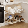 thumbnail image 6 of No Drill Pull Out Cabinet Organizer, Kitchen Slide Out Dish Bowl Drying Rack Fixed with Adhesive Film for Kitchen Cabinets Under Sink, 6 of 8