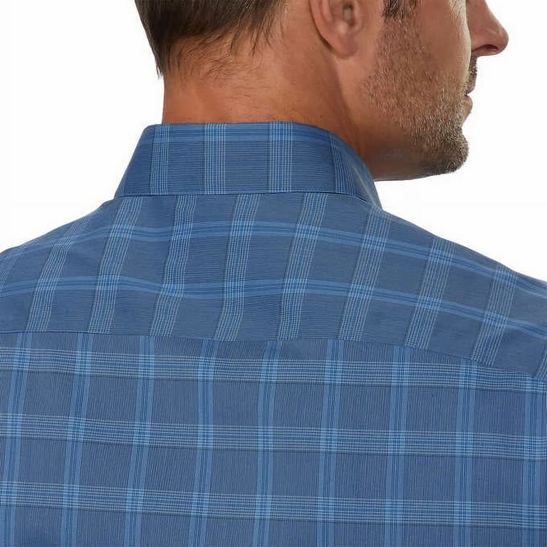 Calvin Klein Men's Dress Shirt/Regular Fit/Wrinkle free stretch fabric  (Blue, 15-15.5 M 36-37 M/M) - Walmart.com