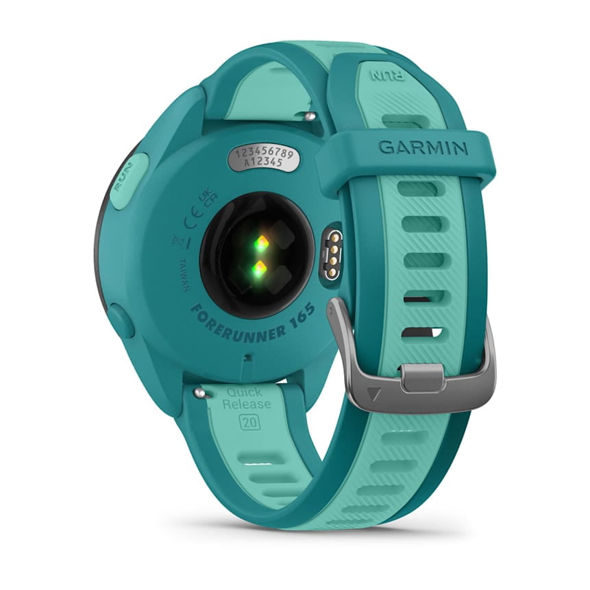 GARMIN, G010-N2863-32, Smartwatch, Forerunner 165 Music Running, GPS, WiFi, Turquoise/Aqua, 1 Each, 1, 1, 1