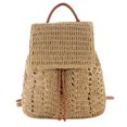 thumbnail image 1 of Bolsa Mochila de paja para mujer, tipo cubo informal tejido a mano para vacaciones en la playa Ndcxsfigh Para Estrenar, 1 of 7