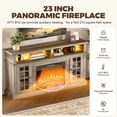 thumbnail image 3 of SESSLIFE Fireplace TV Stand for TVs up to 65 Inches, Farmhouse Entertainment Console with 23-Inch Electric Fireplace, Wash Gray, 3 of 11