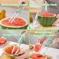 thumbnail image 4 of TETOU 1Pc Watermelon Cutter Slicer, 3-in-1 Watermelon Cutter Slicer Tool, Stainless Steel Watermelon Popsicle Cutter for Kitchen Home - Green, 4 of 6