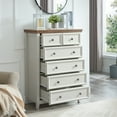 thumbnail image 6 of Modern 6-Drawer Farmhouse Dresser - Anti-Tip Chest of Drawers for Living Room Closet Storage, Beige, 6 of 19