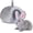 Grey, variant on Madzee Plush Stuffed Toy Animal Rabbit House Set - Soft and Cuddly Bunny Plushie, 8 Inches