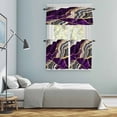 thumbnail image 5 of Purple Marble Kitchen Curtains Sets for Windows 24 Inch Length, Grey Gold Texture Vintage Farmhouse Art Rod Pocket Window Treatments Tier Curtains and Valances Set for Bedroom/Bathroom, 5 of 8