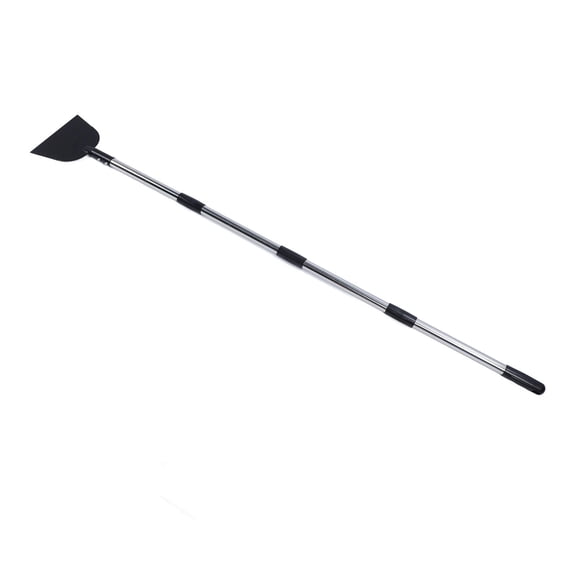 YAHHU 9.5" x 17.3" Adjustable Height Snow & Ice Shovel – Flat Blade, Steel Construction, Versatile Garden & Road Cleaning Tool