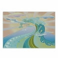 thumbnail image 1 of Modern Cutting Board, Cartoon Like Image Waves Birds Foams and Bubbles with Sunset Like Design Art, Decorative Tempered Glass Cutting and Serving Board, Small Size, Multicolor, by Ambesonne, 1 of 1
