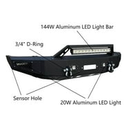Vijay Compatible with 2019-2020-2021-2022-2023-2024 Dodge RAM 1500 Front and Rear Bumper Textured Black Steel with Lights and D-rings (NOT for Classic)