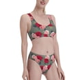 thumbnail image 2 of Daiia Rose Flowers printed 2 piece Swimsuit Bikinis for Women High Waisted Racerback Bathing Suits Summer Tummy Control Scoop Neck Swimwear-XX-Large, 2 of 8