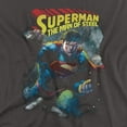 thumbnail image 2 of Superman Through The Rubble Women's T Shirt, Charcoal, Large, 2 of 6