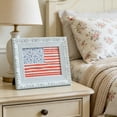 thumbnail image 5 of Vintage Floral Flag Wall Decor, 2PCS Patriotic USA Flag Hanging Sign with Distressed Wood Frame, Shabby Chic American Flag for 4th of July, Farmhouse Cottage Home Decoration, 5 of 8