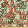 thumbnail image 2 of Ambesonne Vintage Rose Fabric by the Yard Microfiber, Engraved Sketch Art, 1 Yard, Coral Brown, 2 of 2