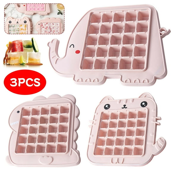 POINTERTECK 3 Packs Ice Cube Trays ,BPA Free,Food Grade Flexible Silicone Ice Cube Molds,Easy Release,Stackable,Dishwasher Safe,Small Ice Cube Trays for Whiskey,Cocktails,Baby Food and Frozen Treats