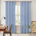 thumbnail image 4 of Pure Light Blue Kitchen Curtains 84 Inch Length, Simple Solid Color Grommet Top Bedroom Living Room Curtains, Light Filtering Cafe Curtain Drapes 2 Panels Set 84''x84'', 4 of 9