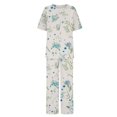 thumbnail image 4 of ICHUANYI Clearance Women's Fashion Casual Spring Summer Short Sleeve Round-Neck Blouses & Shirts Sets ICHUANYI "ICHUANYI", 4 of 5