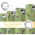 thumbnail image 4 of Spring Flowers Blackout Curtains for Bedroom, Pink Yellow Wildflowers Country Plants Green Thermal Insulated Kitchen Drapes with Grommets, Light Blocking Window Treatment, 2 Panels 52" x 84", 4 of 7