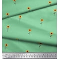 thumbnail image 1 of Soimoi Green Cotton Voile Fabric Leaves & Floral Clip Art Fabric Prints By Yard 42 Inch Wide, 1 of 3