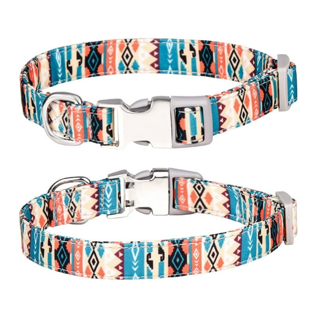 TIELUTT Collier pour Animaux Imprimé Multicolore avec Lettre de Perte Gravée Collier pour Chien Boho Kimono pour Chat Régime Scientifique Grande Race Chiot Peut Doux Chien Biologique Petits Chiens Nœud Papillon à Paillettes Laisse en Cuir pour Chien