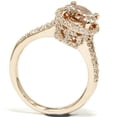 thumbnail image 3 of Pompeii 3ct Morganite & Diamond Engagement Ring 14K Rose Gold Halo Split Shank (G/H,SI), 3 of 4