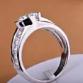 thumbnail image 4 of Forever Jewels 3Ct Round Moissanite Mens Wedding Ring 14K White Gold Plated, 4 of 5