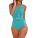 thumbnail image 2 of Trajes de baño de una pieza para mujer, moda de verano, color sólido, con cojín en el pecho y sin soporte de acero, bikini con tirantes sin espalda., 2 of 3