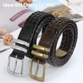 thumbnail image 7 of XIATIAN Men's Braided Leather Belt, Braided Woven Belt for Men Casual Jeans with Solid Strap Single Prong Buckle, 7 of 7