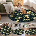 thumbnail image 5 of Lemons Leaves Round Area Rug 6Ft Washable Circle Rugs for Bathroom Office, Summer Fruits Floral Botanical Black Non-Slip Carpet Floor Mats Indoor Outdoor Carpet Runner Aesthetic Home Decor, 5 of 8