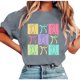 thumbnail image 1 of Tops de Manga Corta de Verano para las Mujeres Imprimir Blusa de Cuello Redondo, Moda Ligera de Poliéster Spandex, 1 of 7