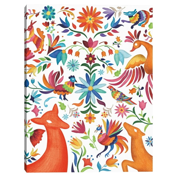 Festive Otomi 2 by Willow brook Fine Art Canvas Art Print, 1.5" x 30"