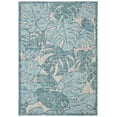 thumbnail image 3 of SAFAVIEH Courtyard Emma Floral Indoor/Outdoor Area Rug, 5'3" x 7'7", Grey/Aqua, 3 of 14