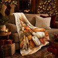 thumbnail image 3 of Harvest Pumpkin Wheat Bouquet Still Life Rustic Farmhouse, Rustic Botanical Portrait, Warm Flannel Blanket for Ranch House and Living Room, Animal Lovers Thanksgiving Gift, Rustic Home Decor, 3 of 9