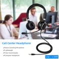 thumbnail image 3 of QILIN USB Headset Wired Noise Cancelling Microphone Lightweight Clear Sound Quality Computer Headphone for Call Center, 3 of 12