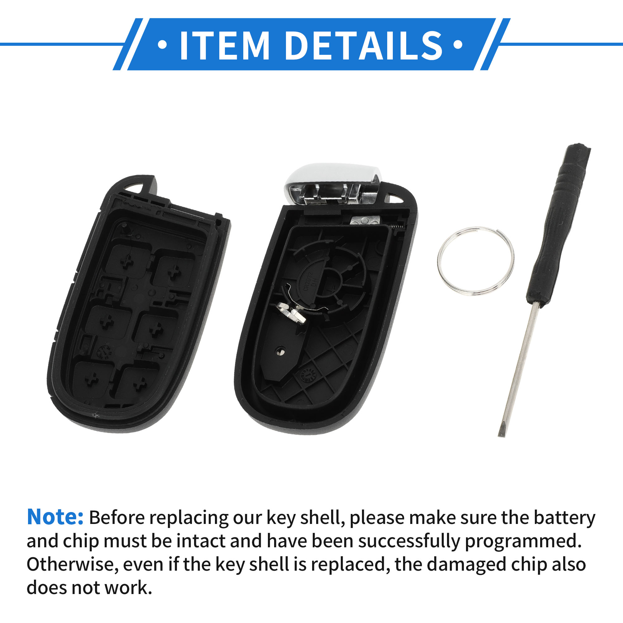 2 Red Smart Remote Key Shell Case Fob 4 Button For Dodge Charger Challenger Dart & Chrysler 300