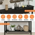 thumbnail image 6 of LAZZO Modern Fluted Console Table, Narrow Long Behind Couch Sofa Entryway Table with 3 Drawers & 1-Tier Open Shelf, Black, 6 of 9