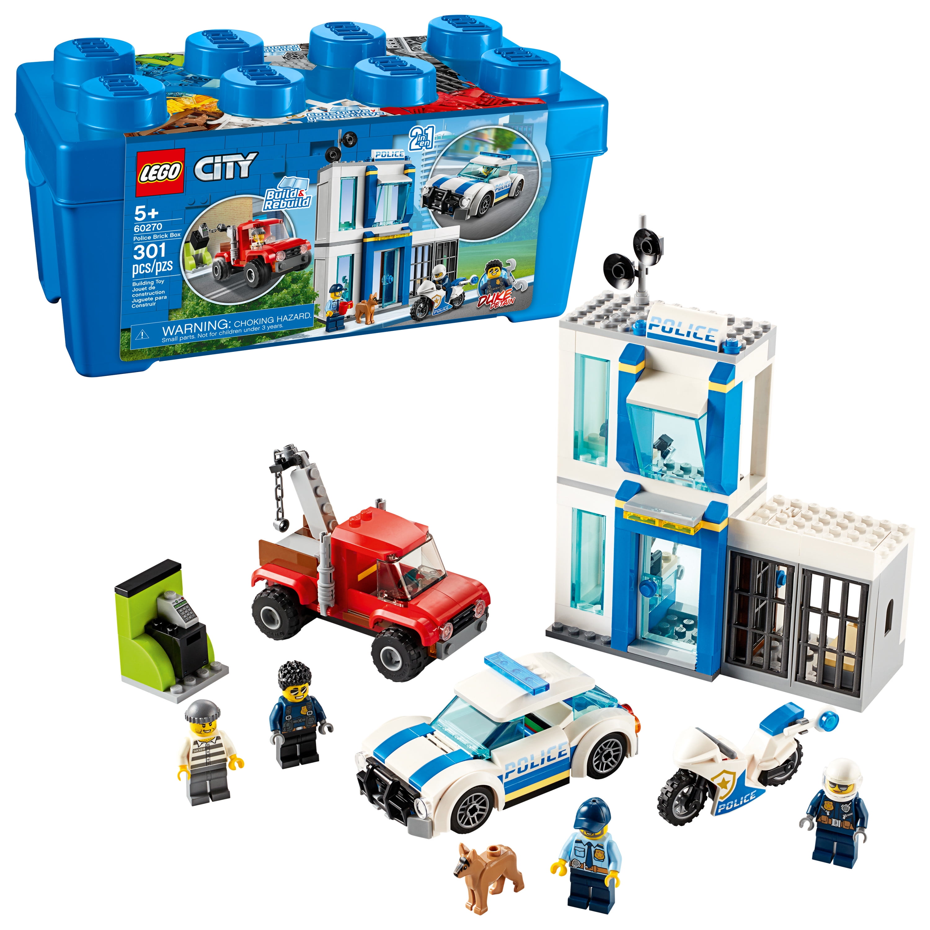 Noord kabel Steken LEGO City Police Brick Box 60270 Action Cop Building Toy for Kids (301  Pieces) - Walmart.com