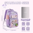 thumbnail image 3 of DAKIMOE Fashion Clear Backpack Heavy Duty PVC Transparent Bag See Through BookBag for Student School Work Festival Sport Travel, 3 of 10