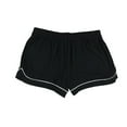 thumbnail image 2 of P.J. Salvage Womens Two Tone Pajama Shorts, Black, Medium, 2 of 2