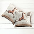 thumbnail image 6 of Ambesonne Basketball Throw Pillow Cover 2 Pack, Humor Funny Giraffe Dunk, 24", Cinnamon Off White Green, 6 of 7