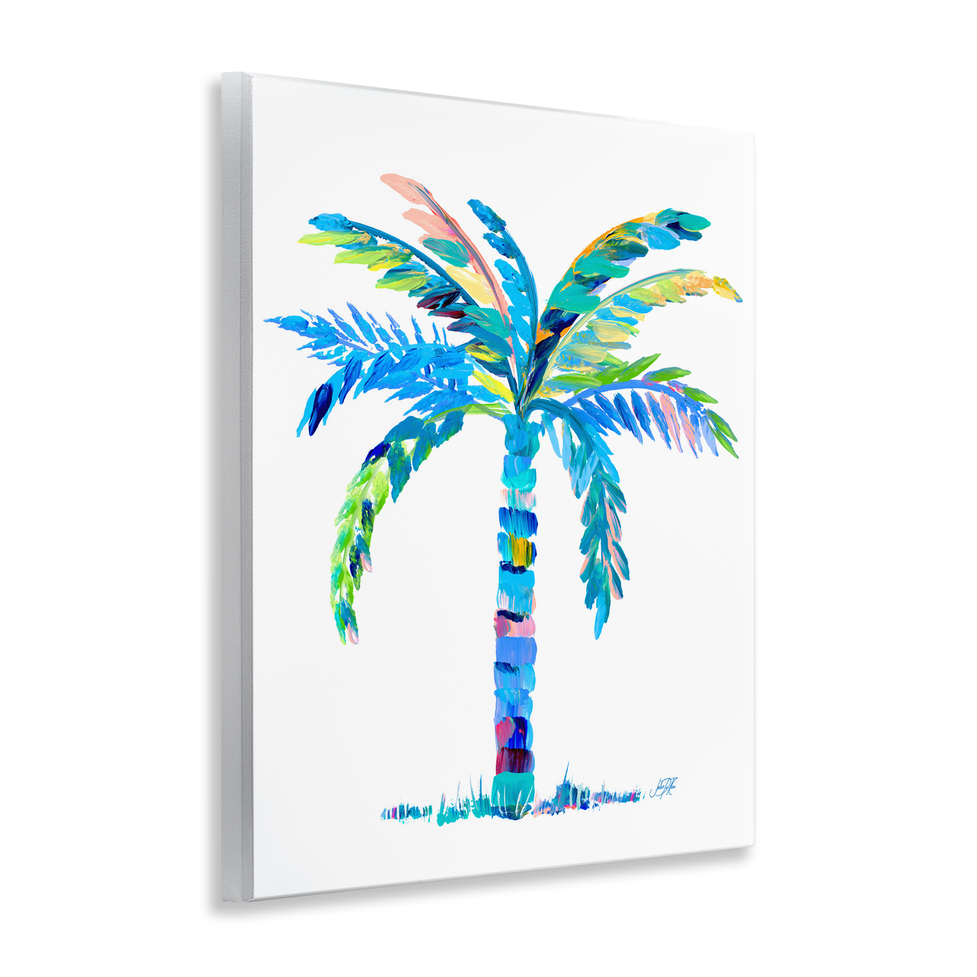 Stupell Industries Bold Blue Palm Tree Botanical & Floral Painting Unframed Art Print Wall Art, 11 x 14