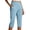 Q7-Sky Blue, variant on Textilo Women's Capri Pants Elastic High Waisted Side Slit Stretch Capri Pants with Pockets Straight Leg Button Cropped Pant Work Golf Yoga Summer Travel Workout Slacks,White M